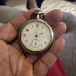 Antique/Vintage Silver-Tone Pocket Watch with Sub-Seconds Dial