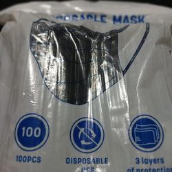 pack of 100 pcs disposable 3 layer protection masks

