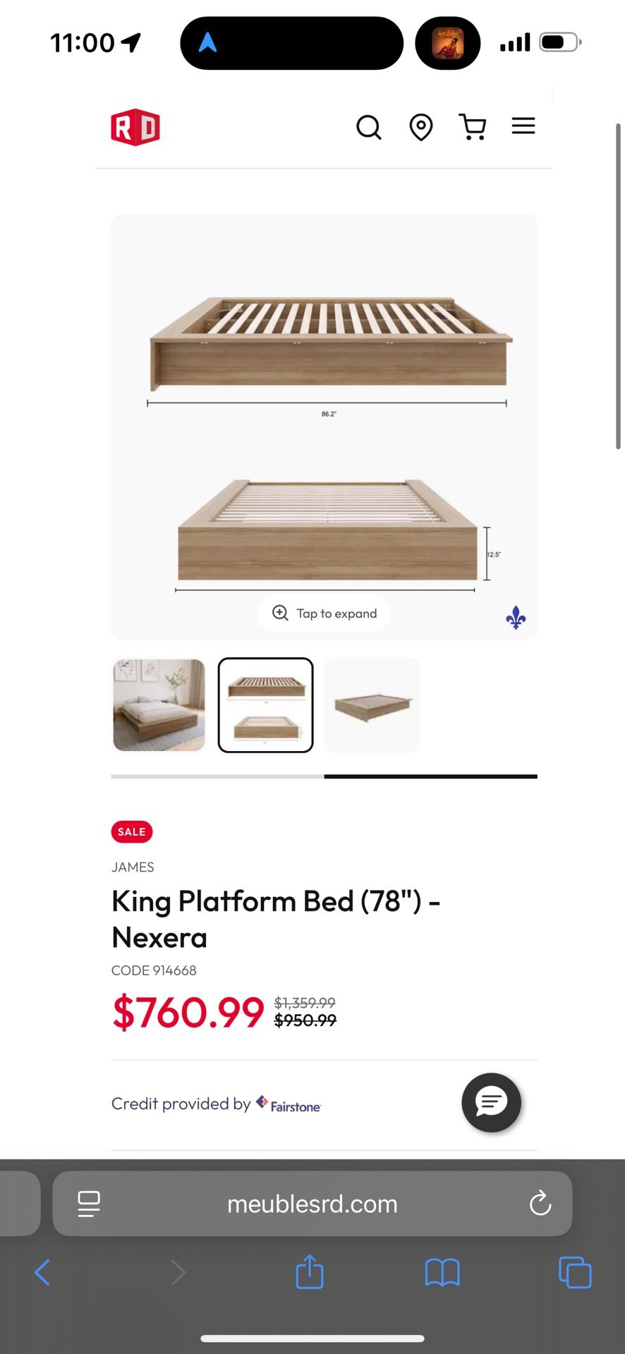 KING PLATFORM BED
