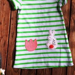 Cat & Jack girl 3T dress tripe Easter bunny flower sweatshirt material