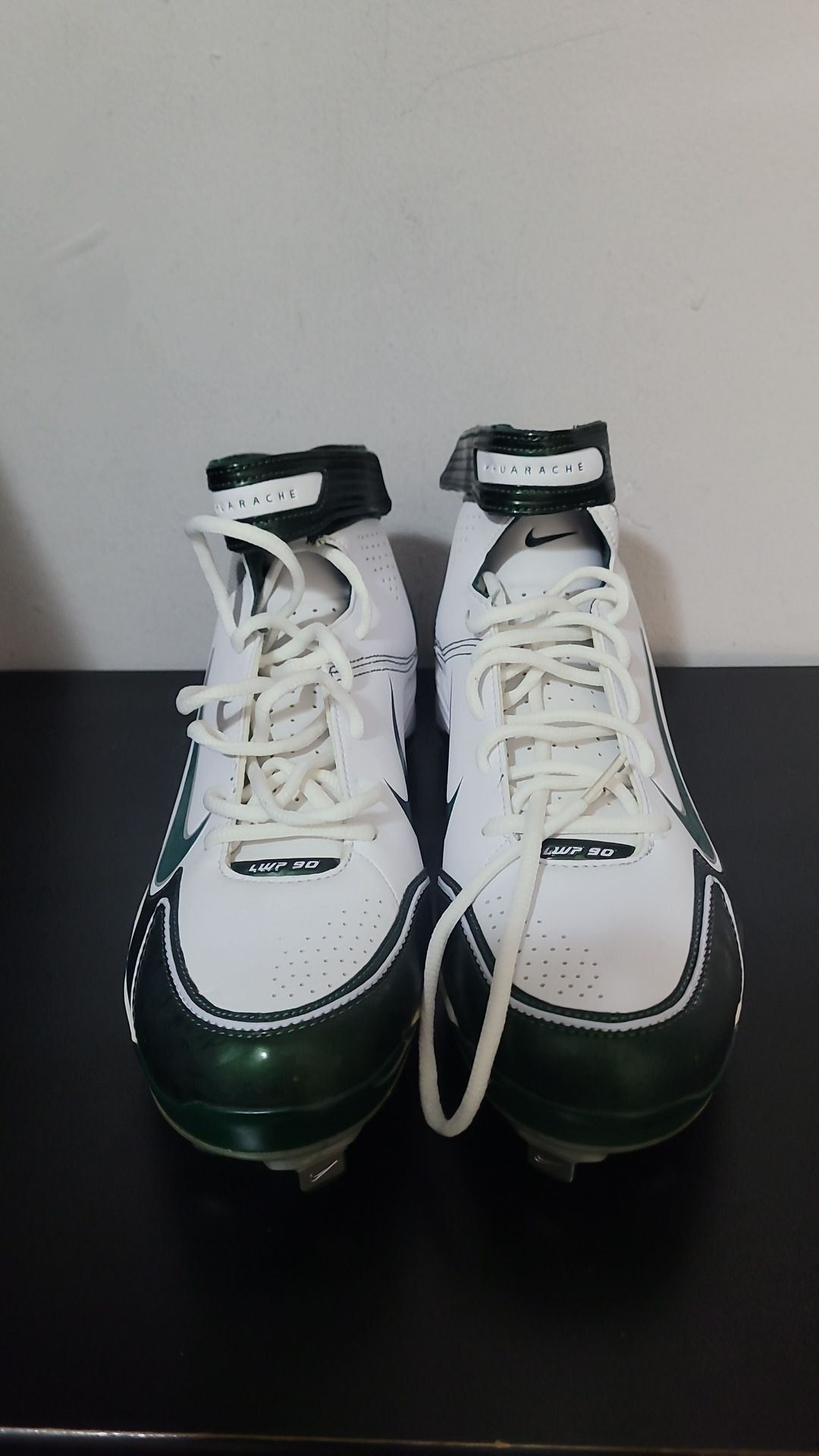 America Football White& Green  High Top