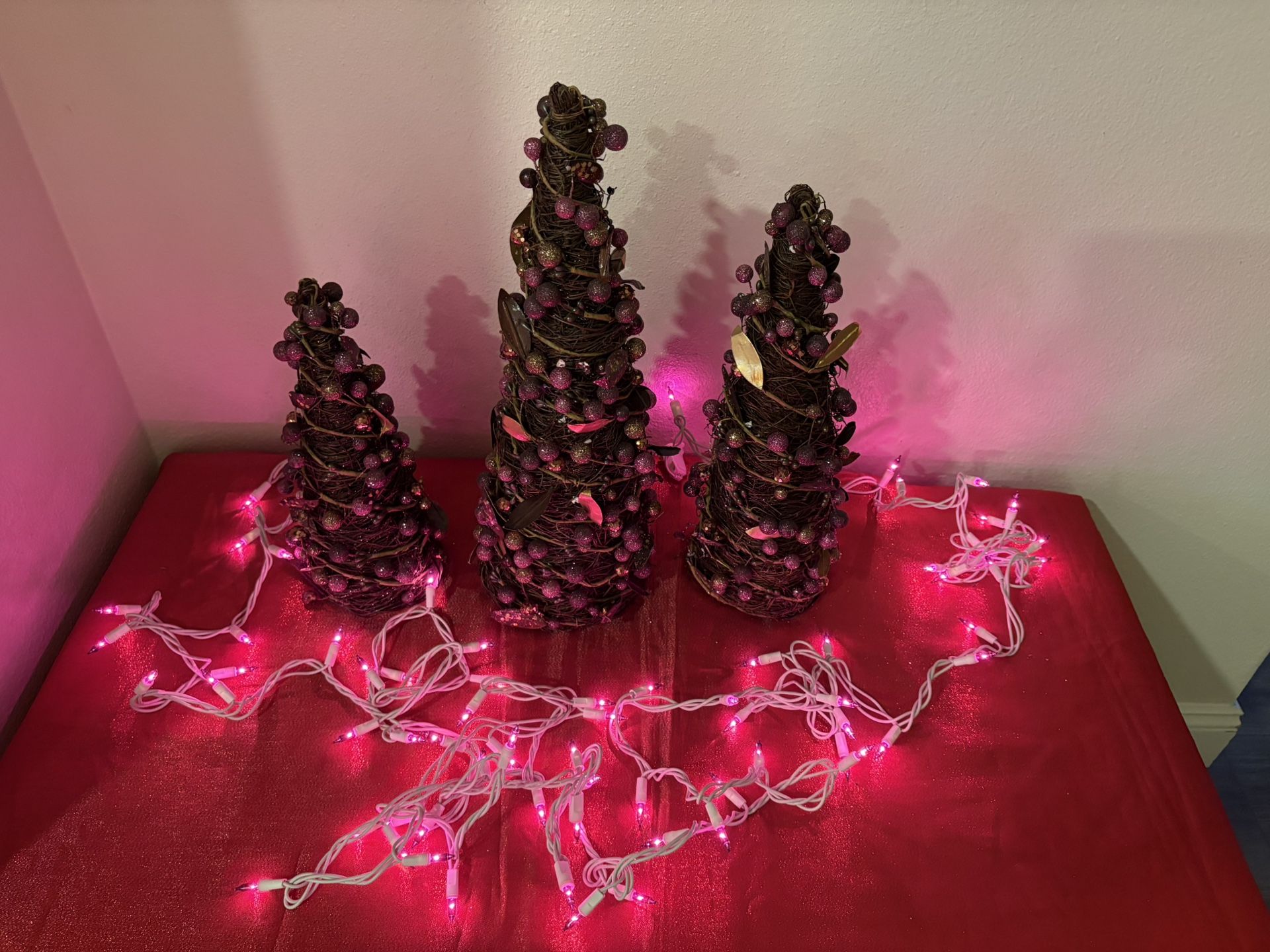Sugar Plum Purple Holiday Decor - lights & trees - Simi Valley