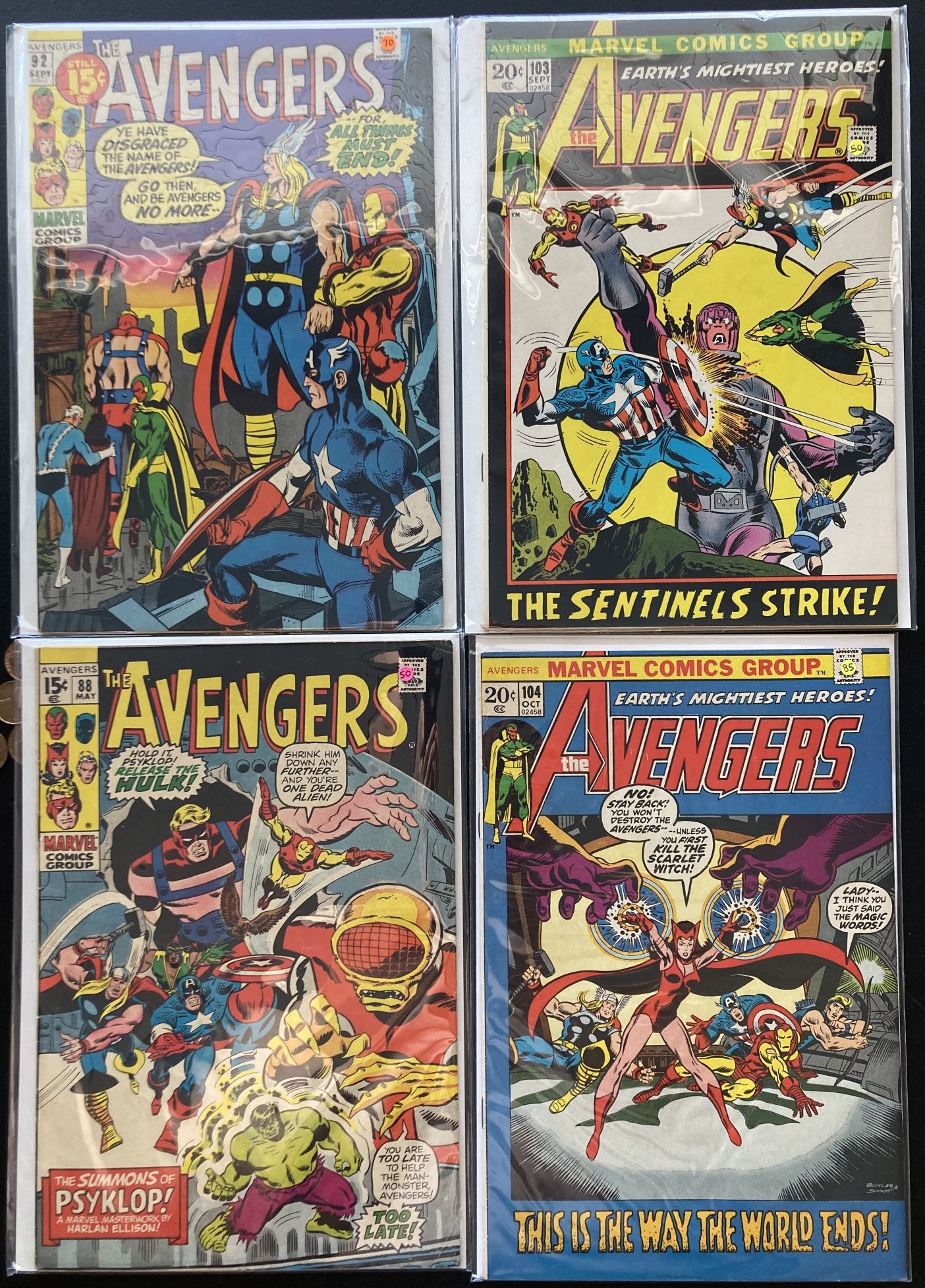 Avengers Marvel Comic Books On Sale Bronze Age Vintage 1970s