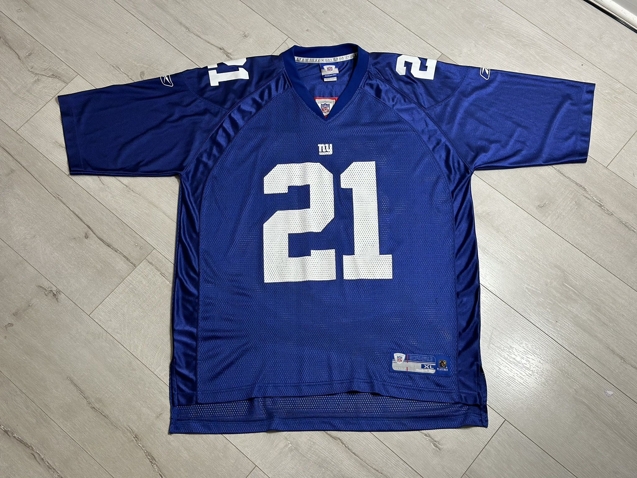 New York Giants Tiki Barber Reebok NFL Equipment Jersey Size XL Blue