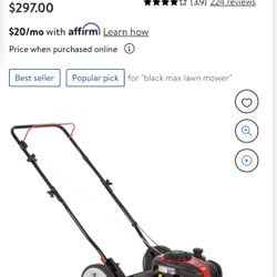 Black Max 21-inch 125cc Gas Push Mower with Briggs & Stratton Engine (Assembled Product Weight 46.9 lb; 22.10-inch Height)