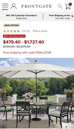 8' X 10' Rectangular Outdoor Market Umbrella