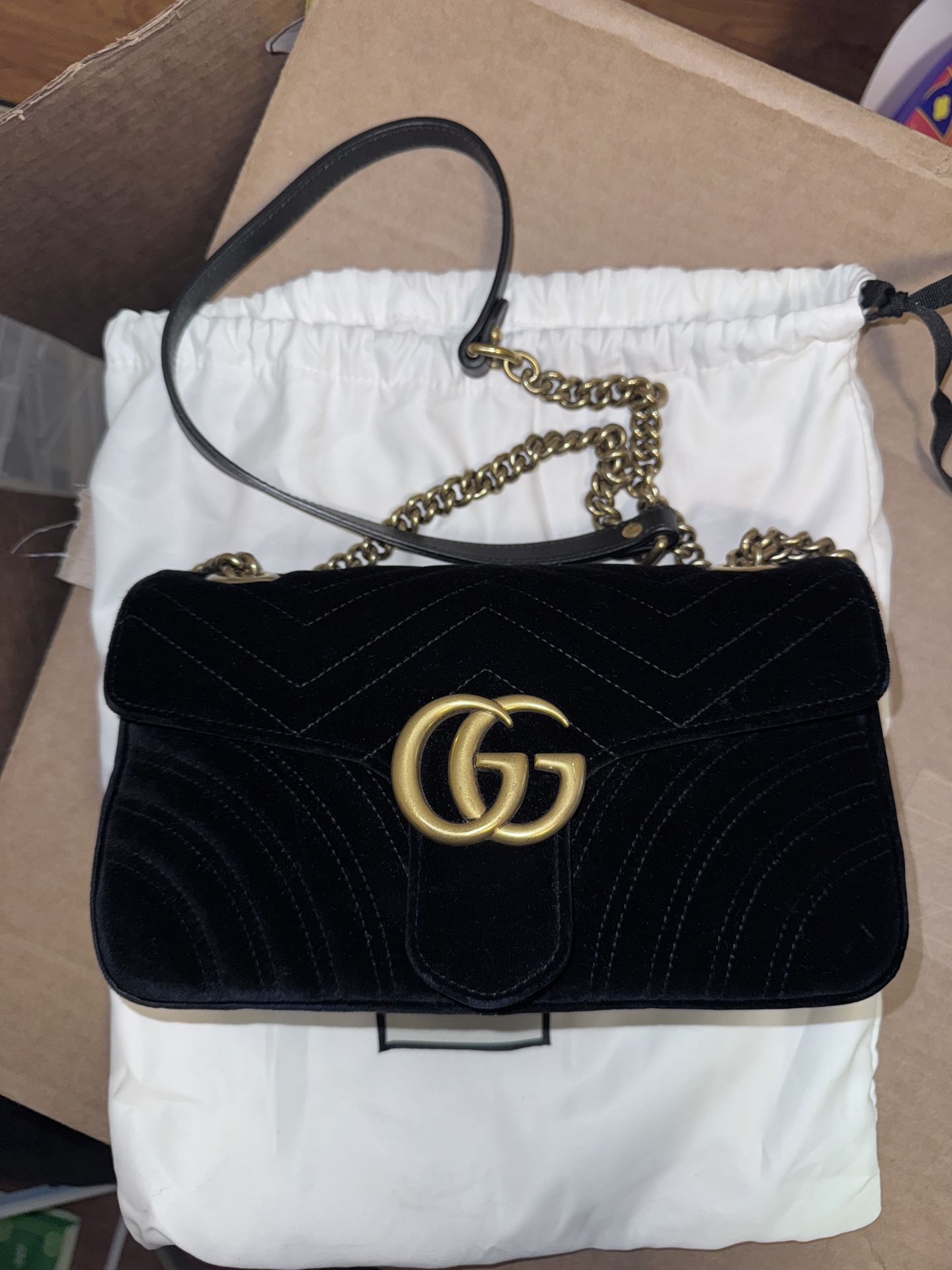 Authentic Gucci Purse Velvet Matelasse GG Marmont