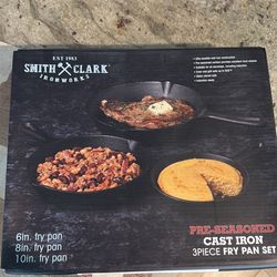 3 Piece Cast Iron Fry Pan Set brand new in box