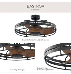 Progress Lighting
Bastrop 26-in Graphite Covered Outdoor Fandelier Ceiling Fan Without Light and Remote Control Includ.