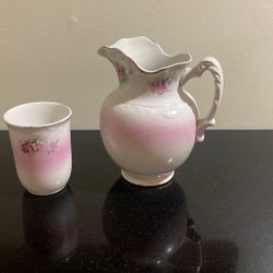 Night Stand Water Pitcher and Cup 