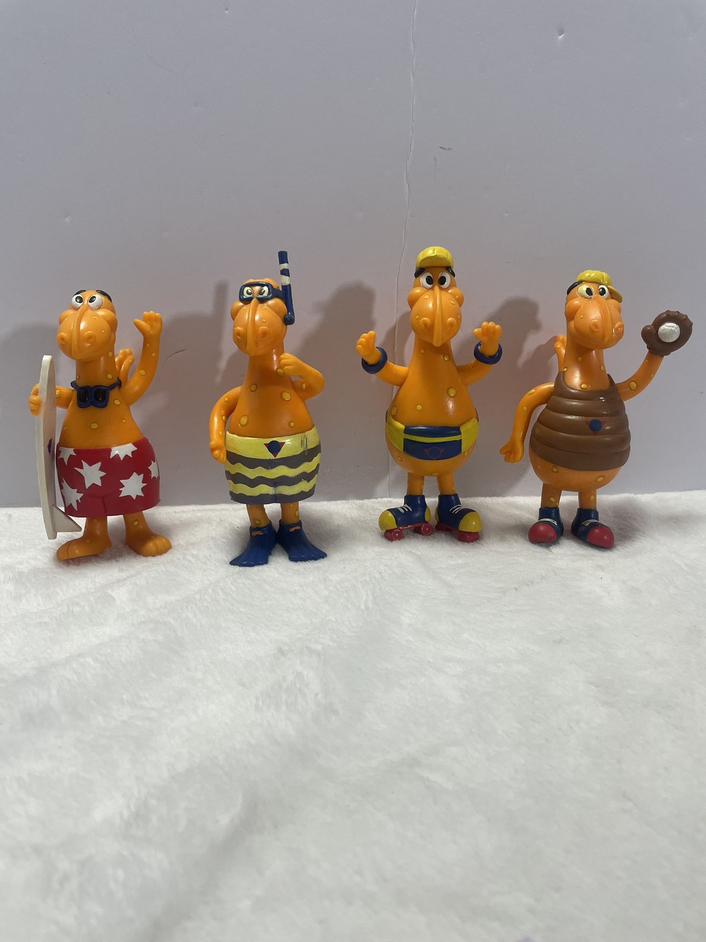 4 CHEESASAURUS REX Dinosaur Vintage Kraft Bendy Figure Lot Toy Mac N Cheese 1991