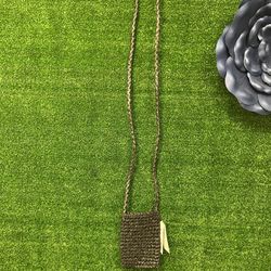 Old Navy Black Weaved Thatch Crossbody NWT Brand New
