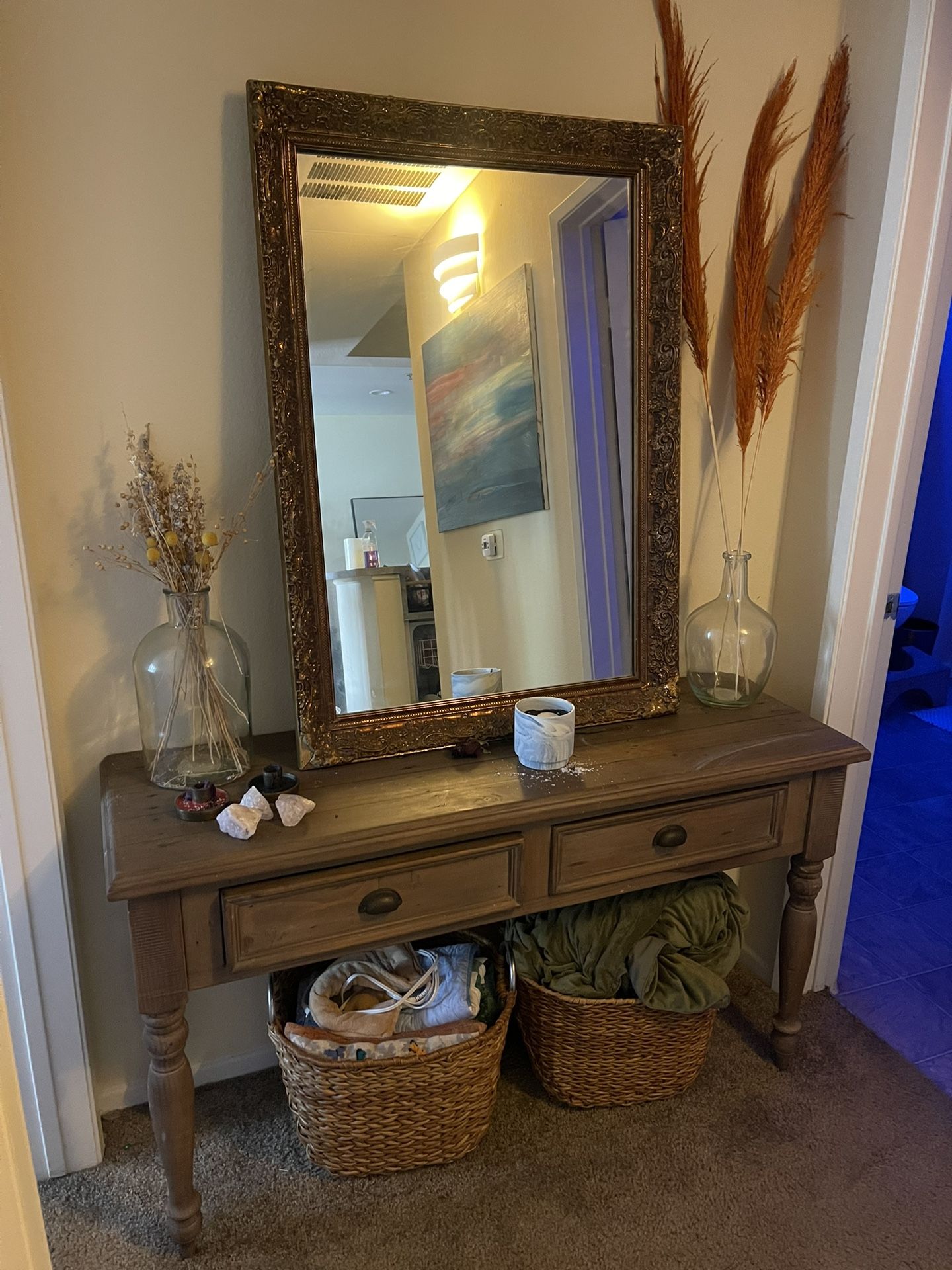 Antique Reclaimed Wood Console Table