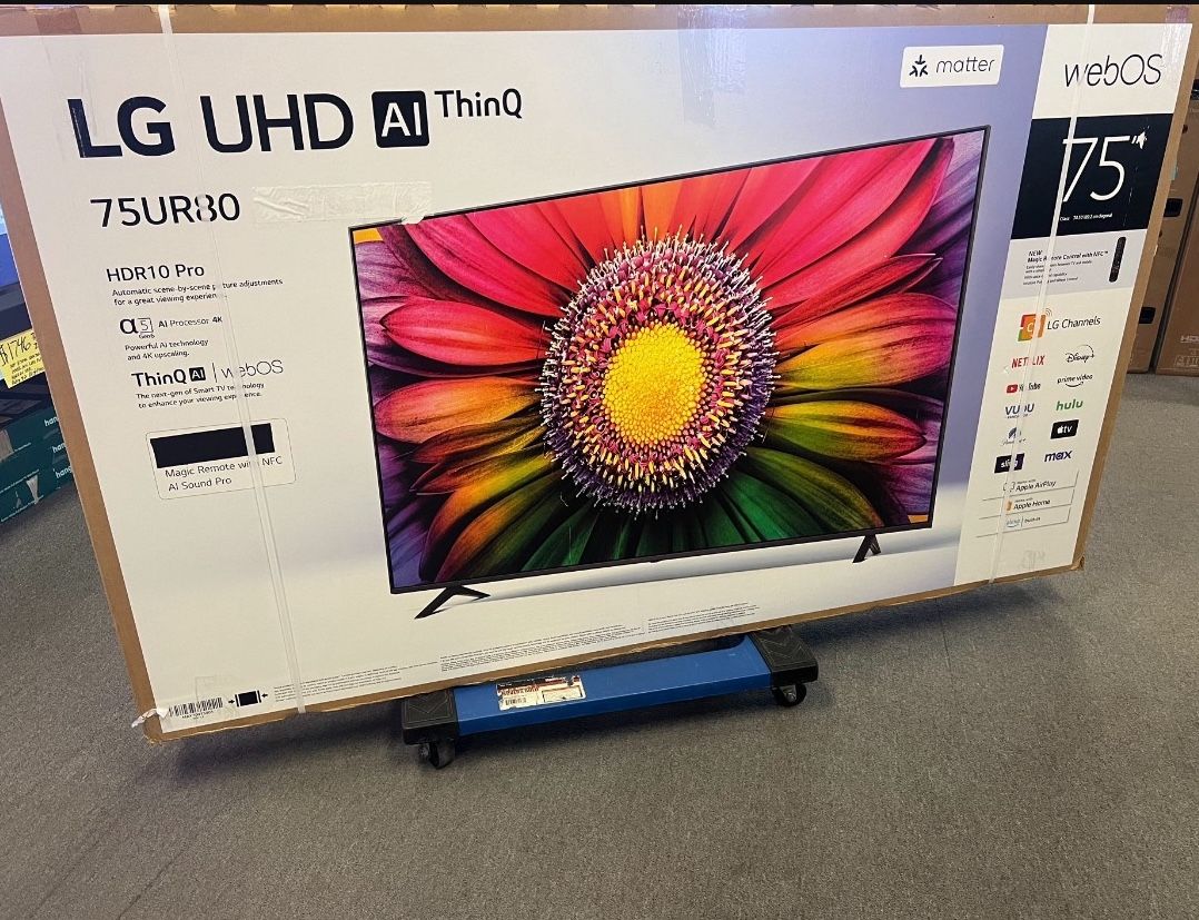 75 TV LG smart 4K HGTV $55 down on financing free delivery six month warranty