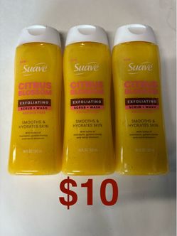 Suave Citrus Blossom Exfoliating Scrub + Wash 3-Pack