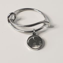 Silver elephant dangle ring size 6  Elephants symbolize luck, prosperity, protection, honor, stability, patience and blessings I can combine shipping 