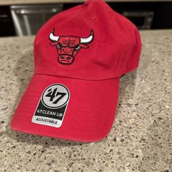 Chicago Bulls 47 Brand Franchise Fitted Hat Red Size Small slouch