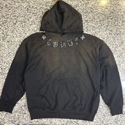 Black Distressed Chrome Hearts Hoodie M