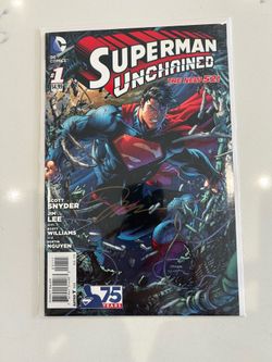 DC Superman Unchained #1 Comic Book 2013 Jim Lee, Scott Snyder New 52 Comics. Signed by Jim Lee, NM
