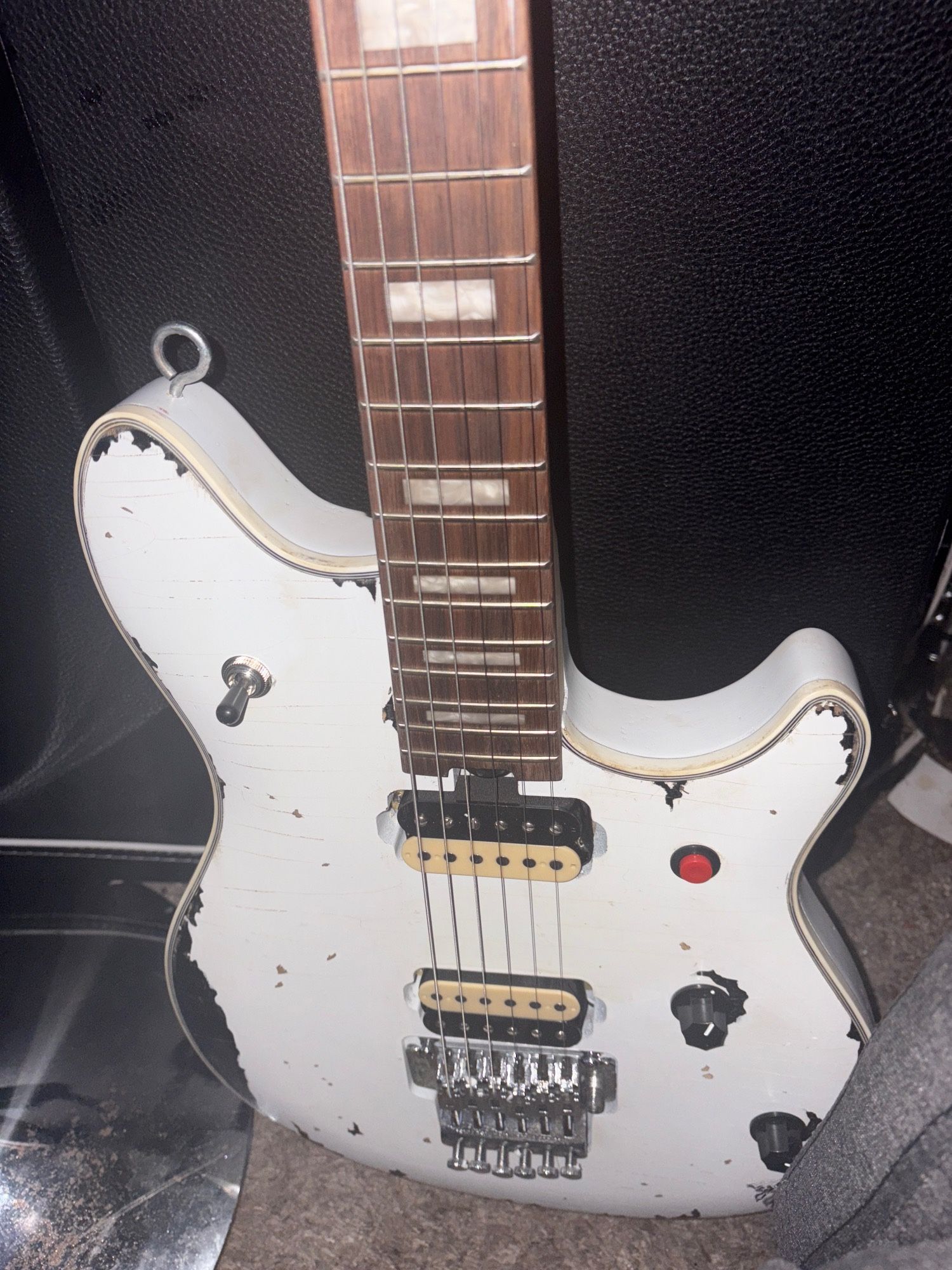 White Wolfgang Copy Guitar With Case
