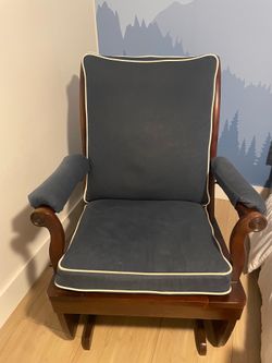 Pottery Barn Kids Rocking Chair Nursing Chair Solid Wood Blue
