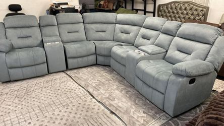 New fabric recliner sectional couch