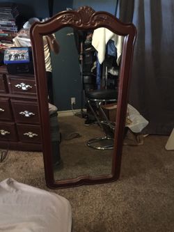 Solid wood mirror