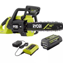Ryobi 40V HP Brushless 16 in. Battery Chainsaw with 4.0 Ah Battery and Charger 