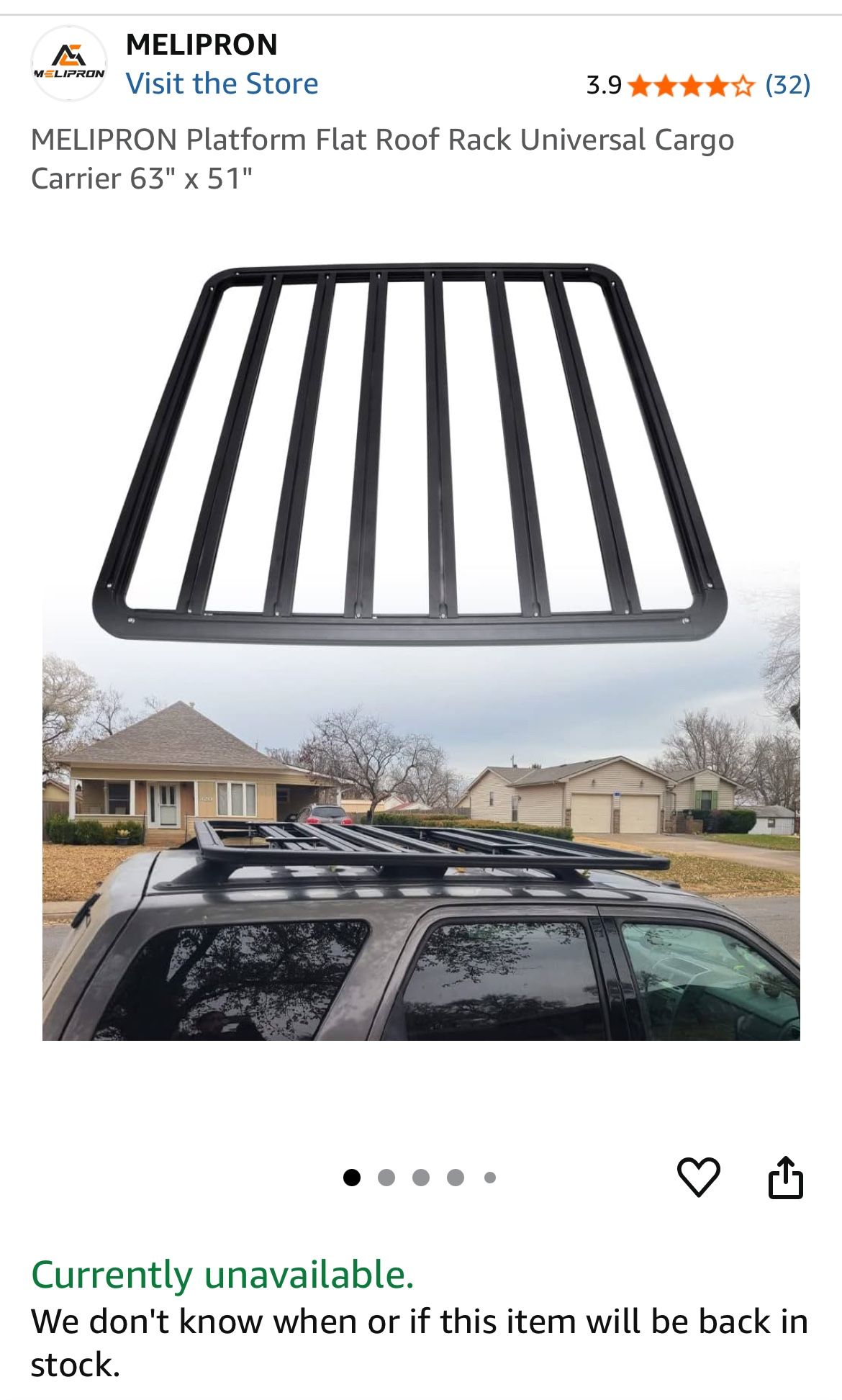 Platform Roof Rack with Crossbars
