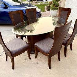 Table With Glass Top And Chairs