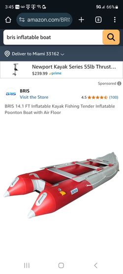 14ft inflatable kayak fishing boat with 36 lb torque electric motor