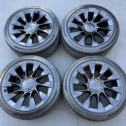 20” Tesla Model Y factory wheels tires satin black new rims induction sensors