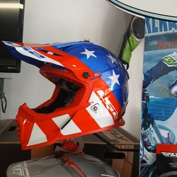 LS2 DOT ECE Racing Motocross Helmet XL Red White Blue