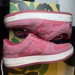 Bapesta low pink suede 