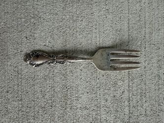 Vintage 1940s Old Charleston Rogers Sterling Silver Cocktail Fork Floral Pattern