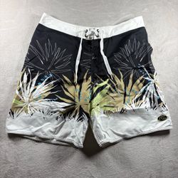 Quiksilver Edition Board Shorts Men's 36 White Swim Trunks Y2K 90s #10A