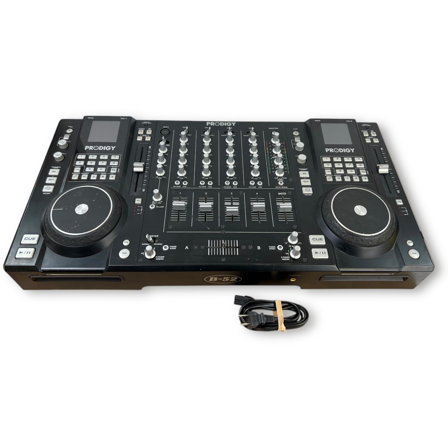 Not Tested Prodigy B-52 Dual CD DJ Mixer With Power Cable 