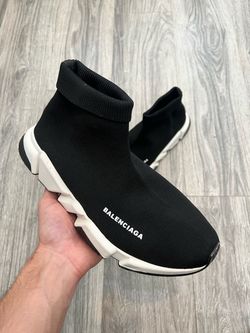 Speed Trainer Sock Sneakers Black White Knit Designer Shoes