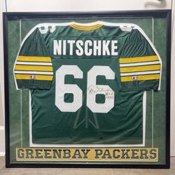 Ray Nitschke Signed Packers Champion Football Jersey NFL HOF SB