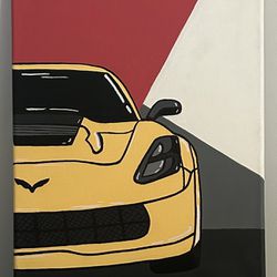 Yellow Corvette Painting