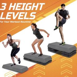 Exercise Aerobic Stepper Platform 28.5'' Adjustable Aerobic Step with 4 Risers