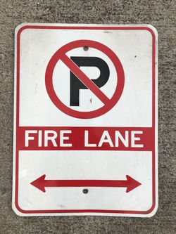 No Parking Fire Lane aluminum sign