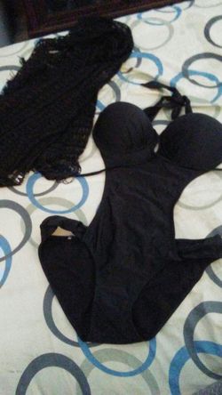 Bathing suit with crochet
