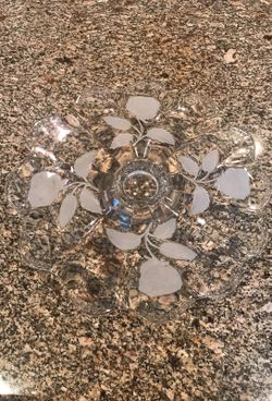 Antique frosted glass 2 in 1 dish