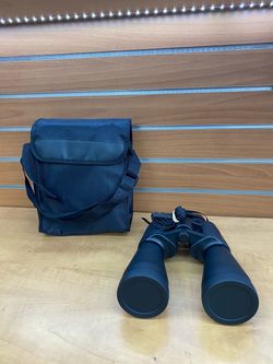 Large Black Binoculars with Carrying Case