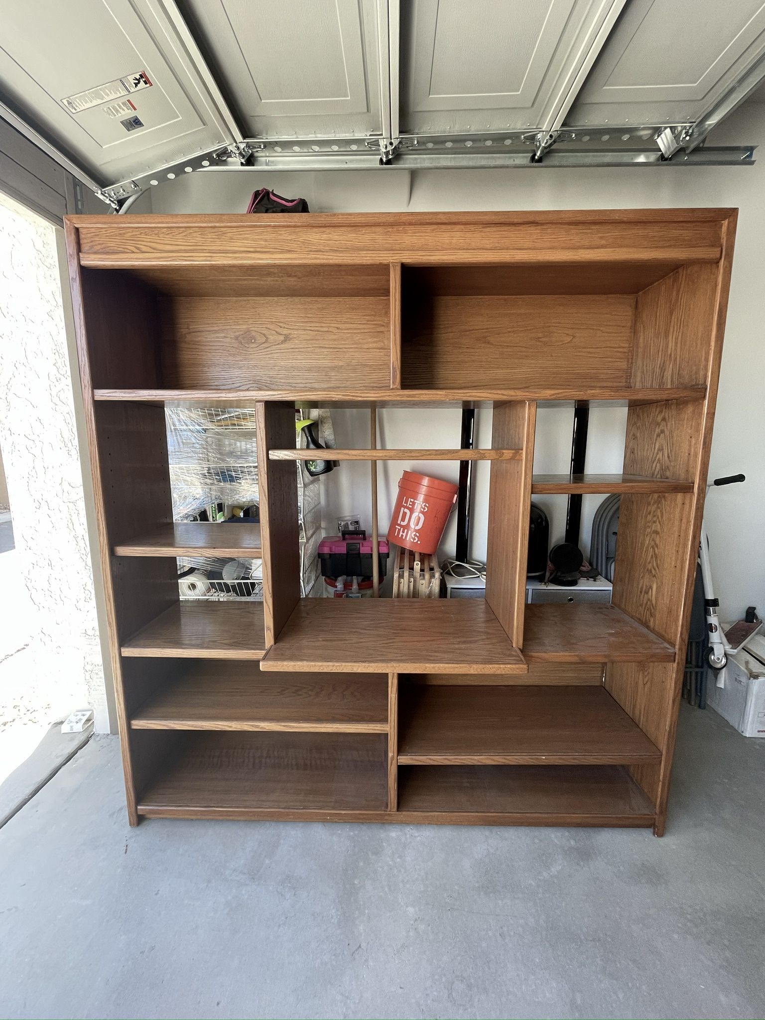 Solid Oak Bookcase/Media Shelving Unit