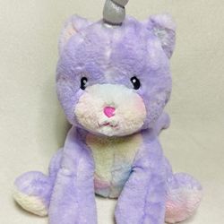 14” FAO Schwarz Glow Brights Kittycorn Plush Lights Sounds Purple Unicorn Cat