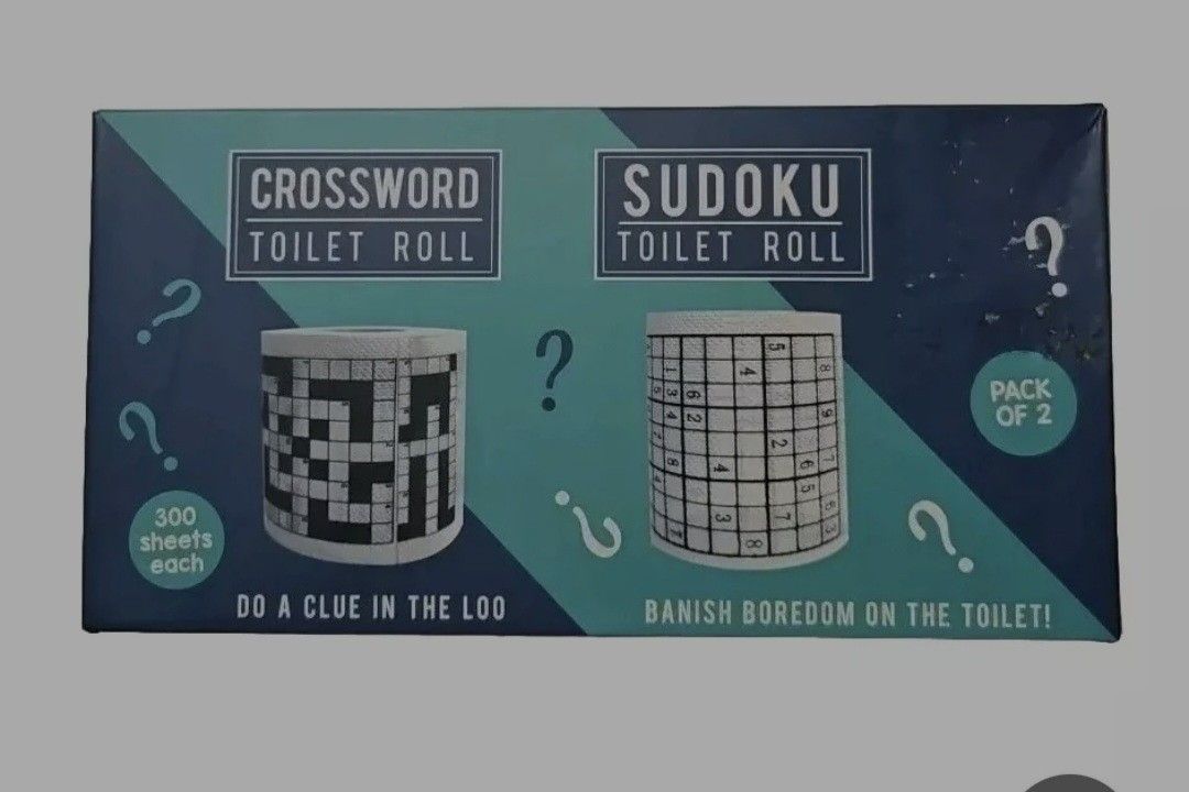 Fizz Creations Crossword and Sudoku Toilet Paper Roll Novelty Gag Gift