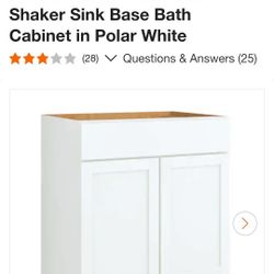 Courtland 30 in. W x 21 in. D x 34.5 in. H Assembled Shaker Sink Base Bath Cabinet in Polar White