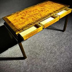 Premium Golden Nanmu Wood Table & Chair Set (金丝楠木)